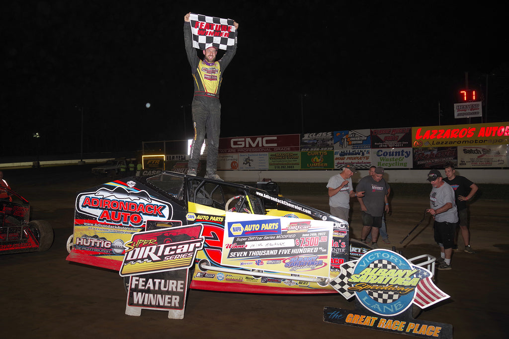 Mahaney Repeats Magic at Home Track on Flat Front Left Tire
